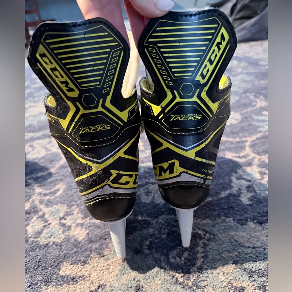 CCM Black & Neon Yellow Youth Hockey Skates
